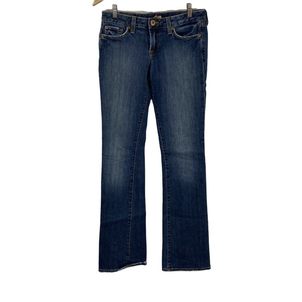 Lucky Brand Womens Blue Cotton Flat Front Flare Leg Premium Denim Jeans Size 12